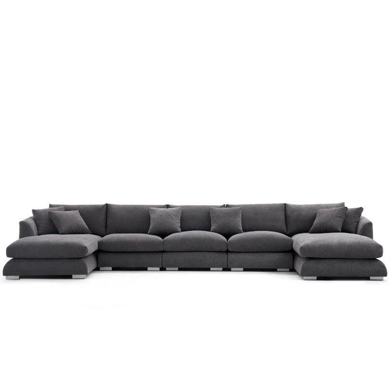 Valyou Furniture Contemporary Feathers U Shape Sectional Sofa with